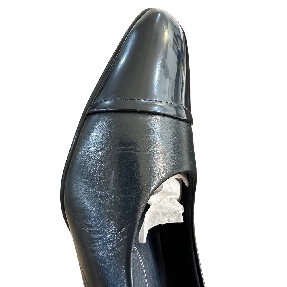 Rose Petals by Walking Cradles Navy Leather‎ Cap Toe Heels Women Size 10 Narrow - Picture 5 of 14